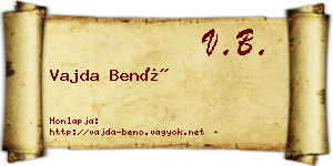 Vajda Benő névjegykártya