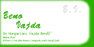 beno vajda business card